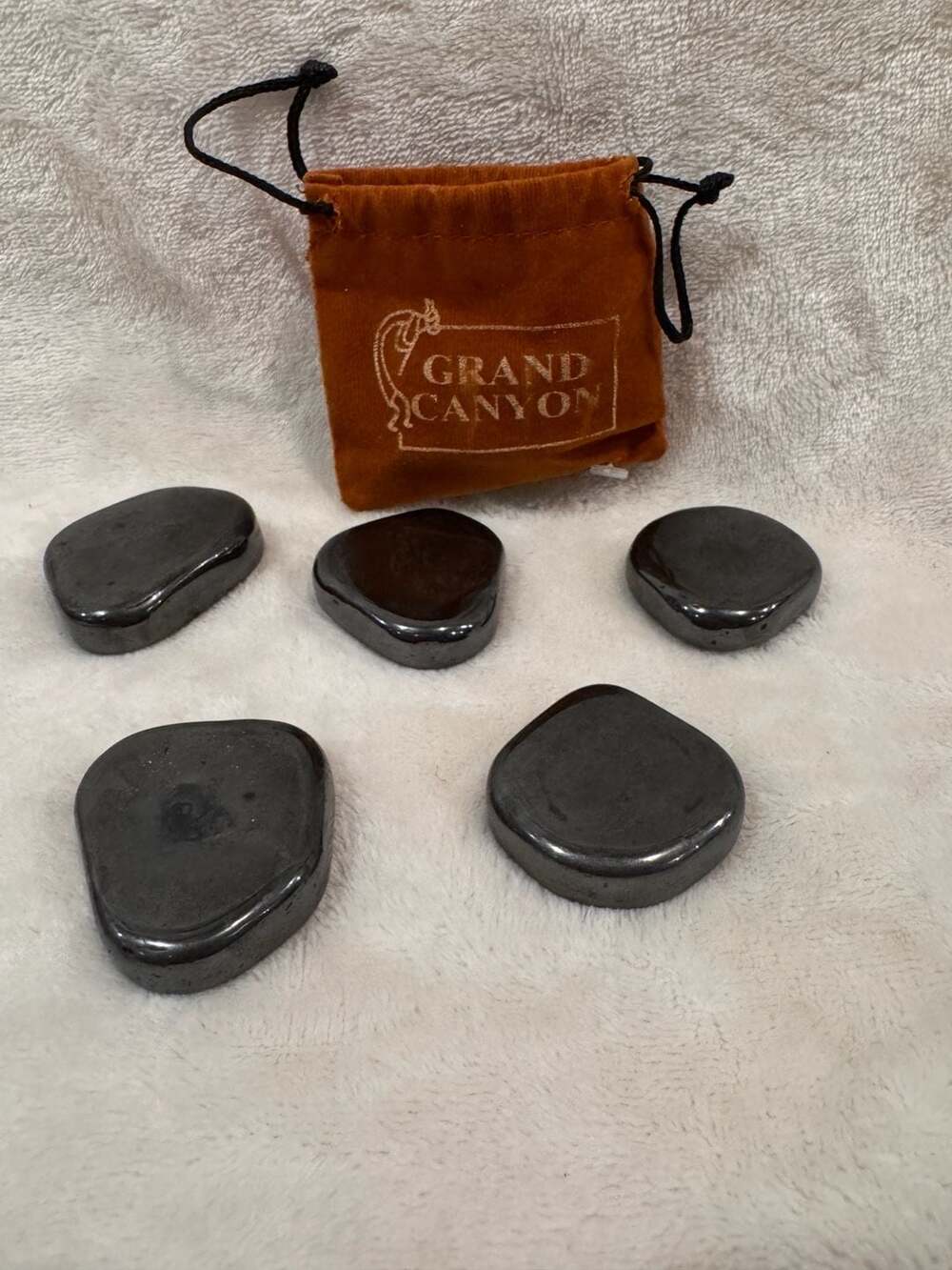 Grand Canyon Polished Hematite Tumbled Magnetic Stones Set of Five